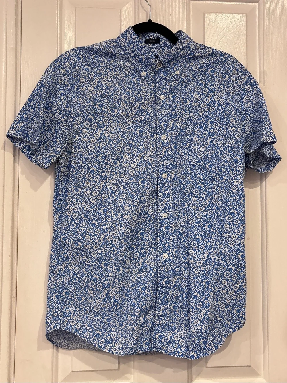 Men's J. Crew Short-Sleeve Button-Up Shirt - Blue Floral